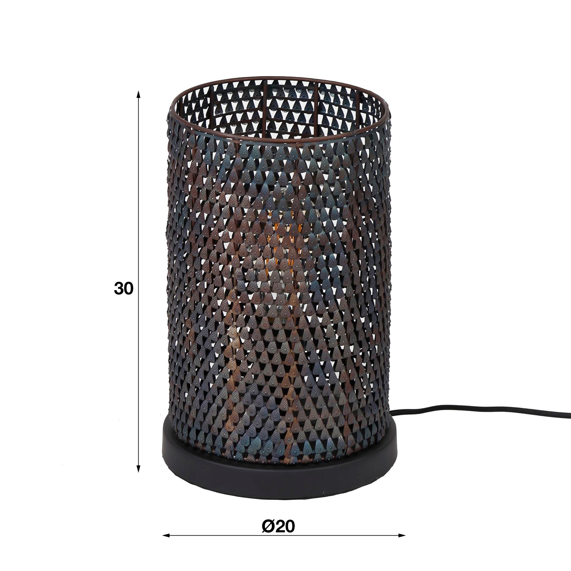 Tafellamp Armor Tube zwart bruin