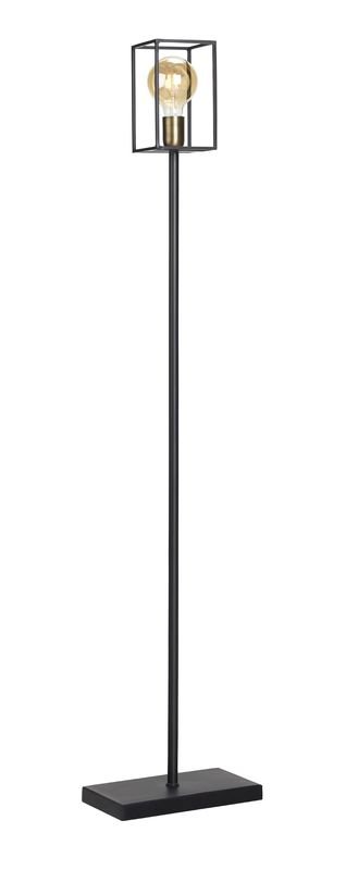 Vloerlamp Piazza mat zwart/antiek brons