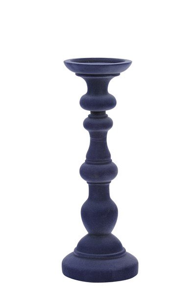 Kandelaar Candelabro petrol fluweel, 11x30 cm