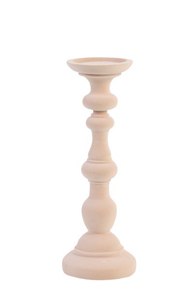 Kandelaar Candelabro lichtroze fluweel, 11x30 cm