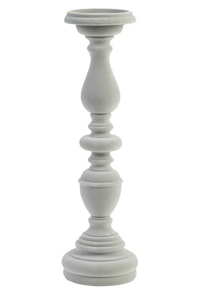 Kandelaar Candelabro grijs fluweel, 11x37 cm