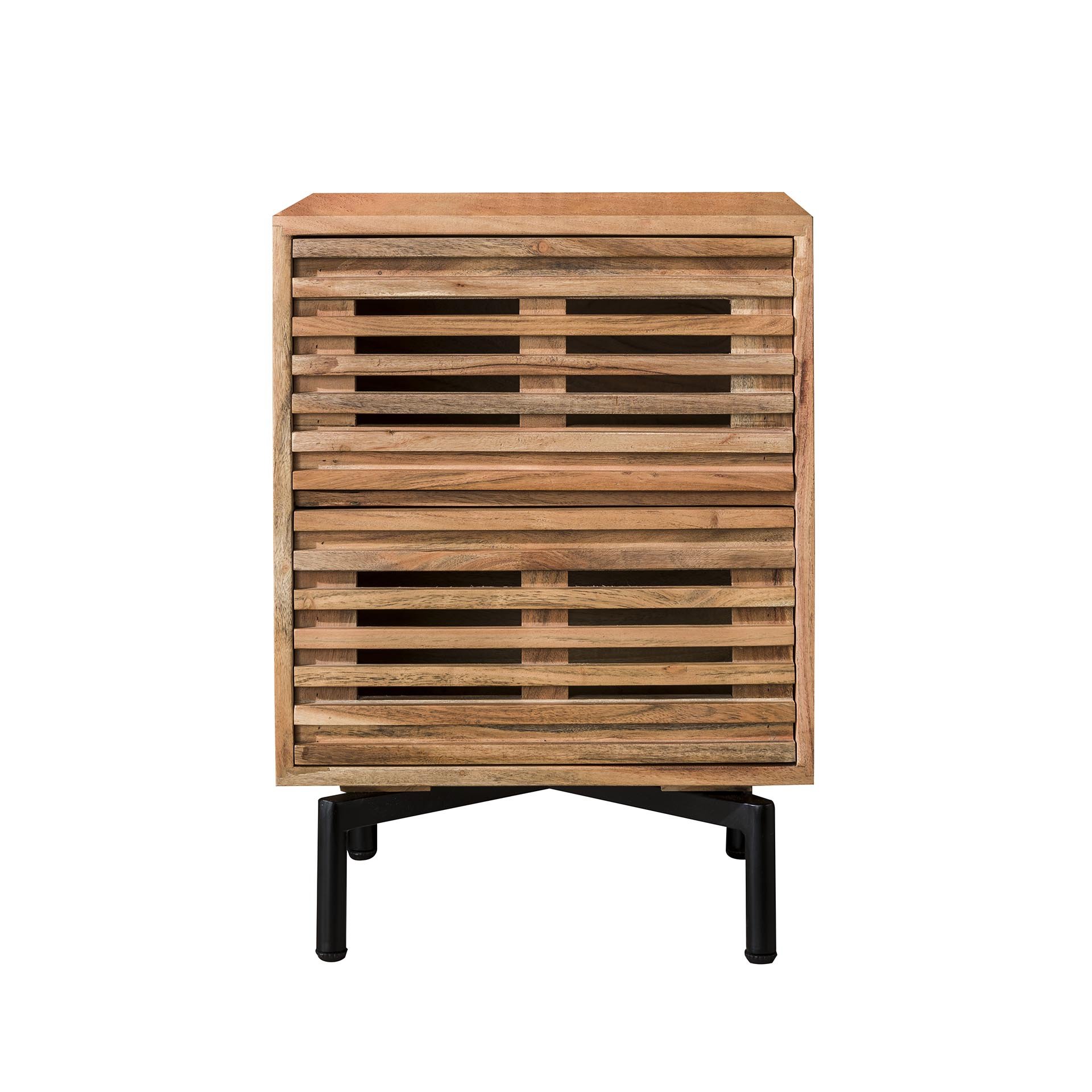 Nachtkastje 2 lades slide / Massief acacia naturel