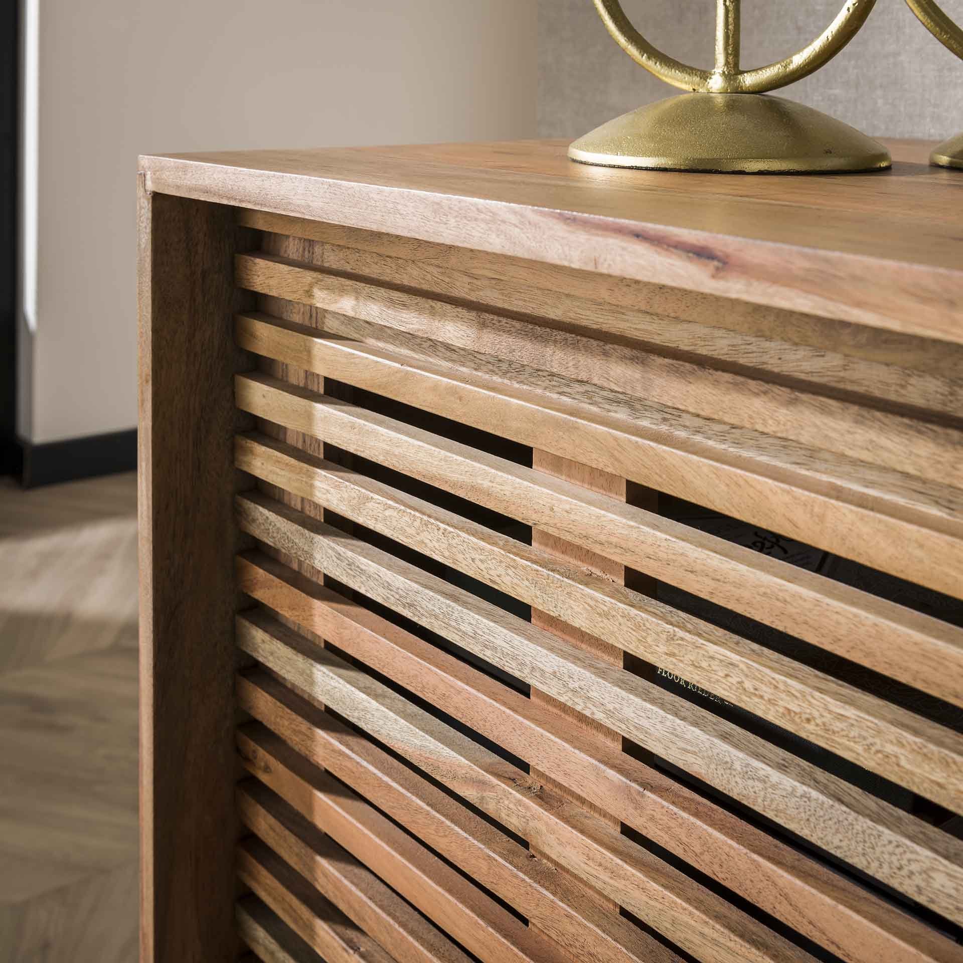 Dressor 2 deuren slide / Massief acacia naturel