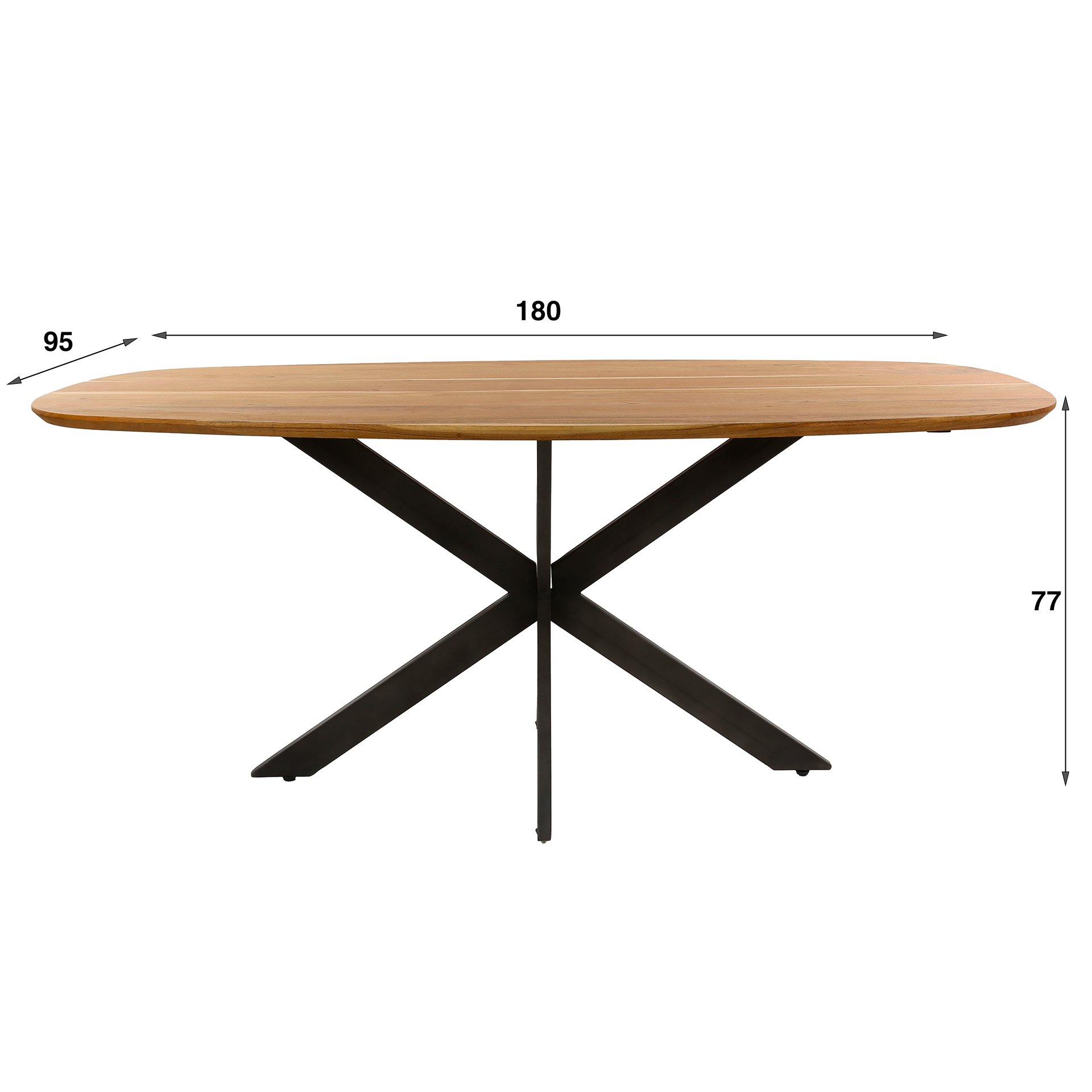 Eetkamertafel 180 Arhus solid / Massief acacia naturel