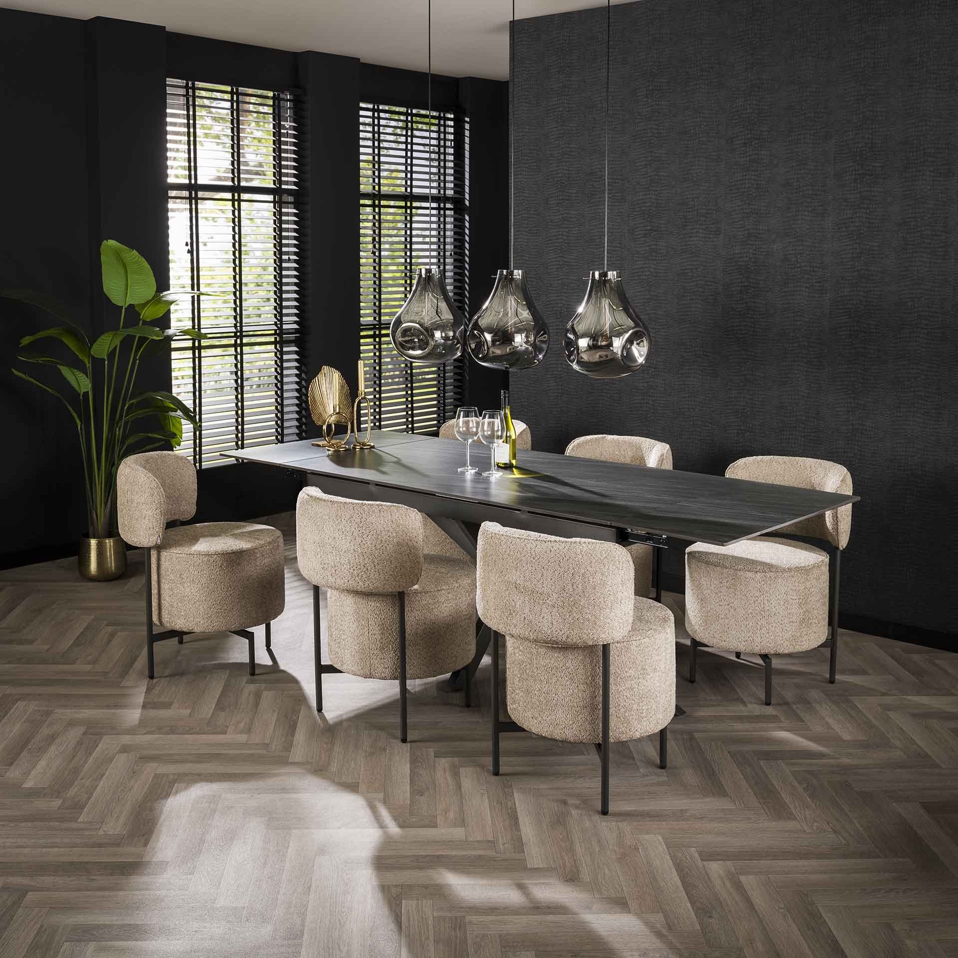 Stoel cocktail boucle draaibaar. VPE2 / Boucle zandkleur