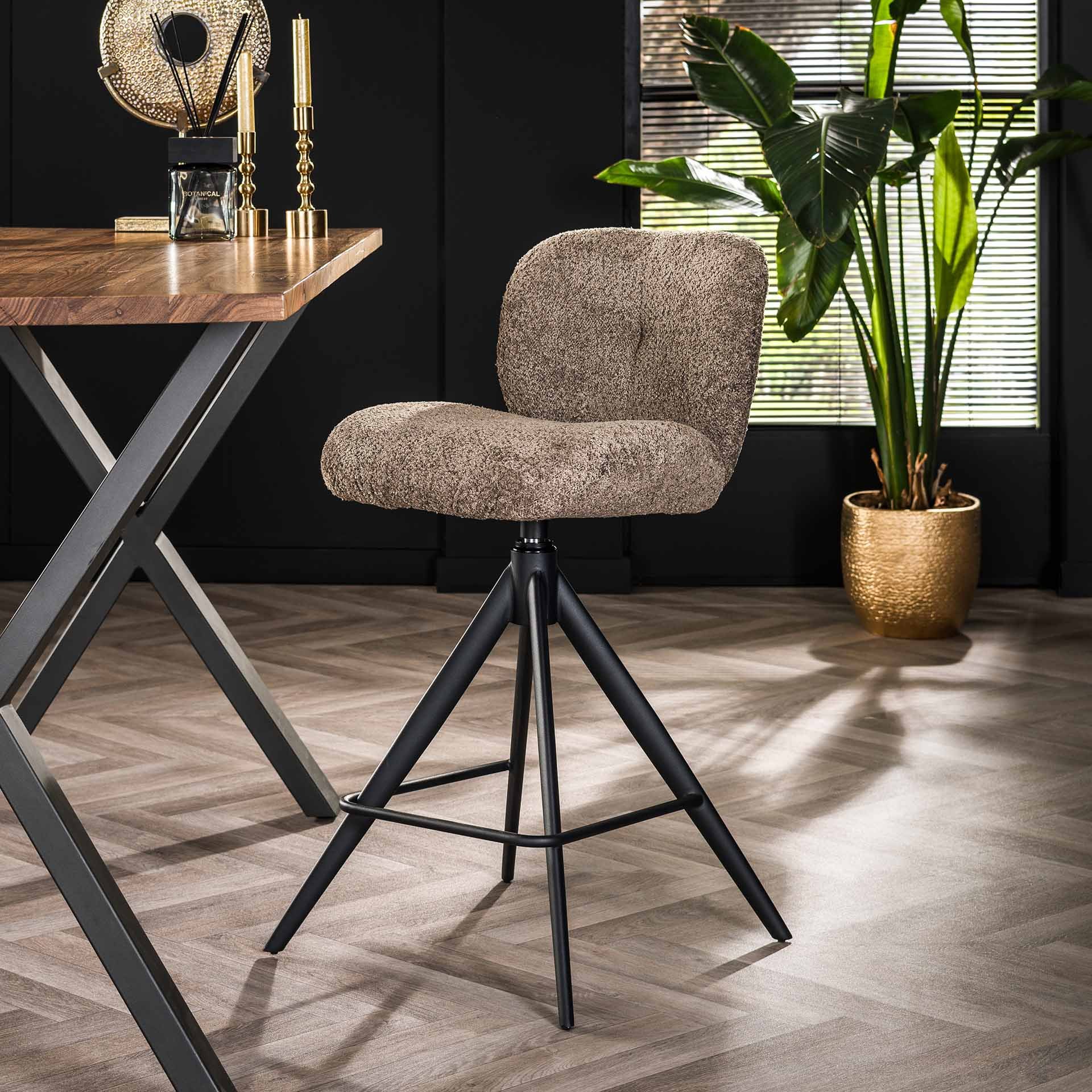 Barstoel comfort draaibaar. VPE2 / Boucle taupe