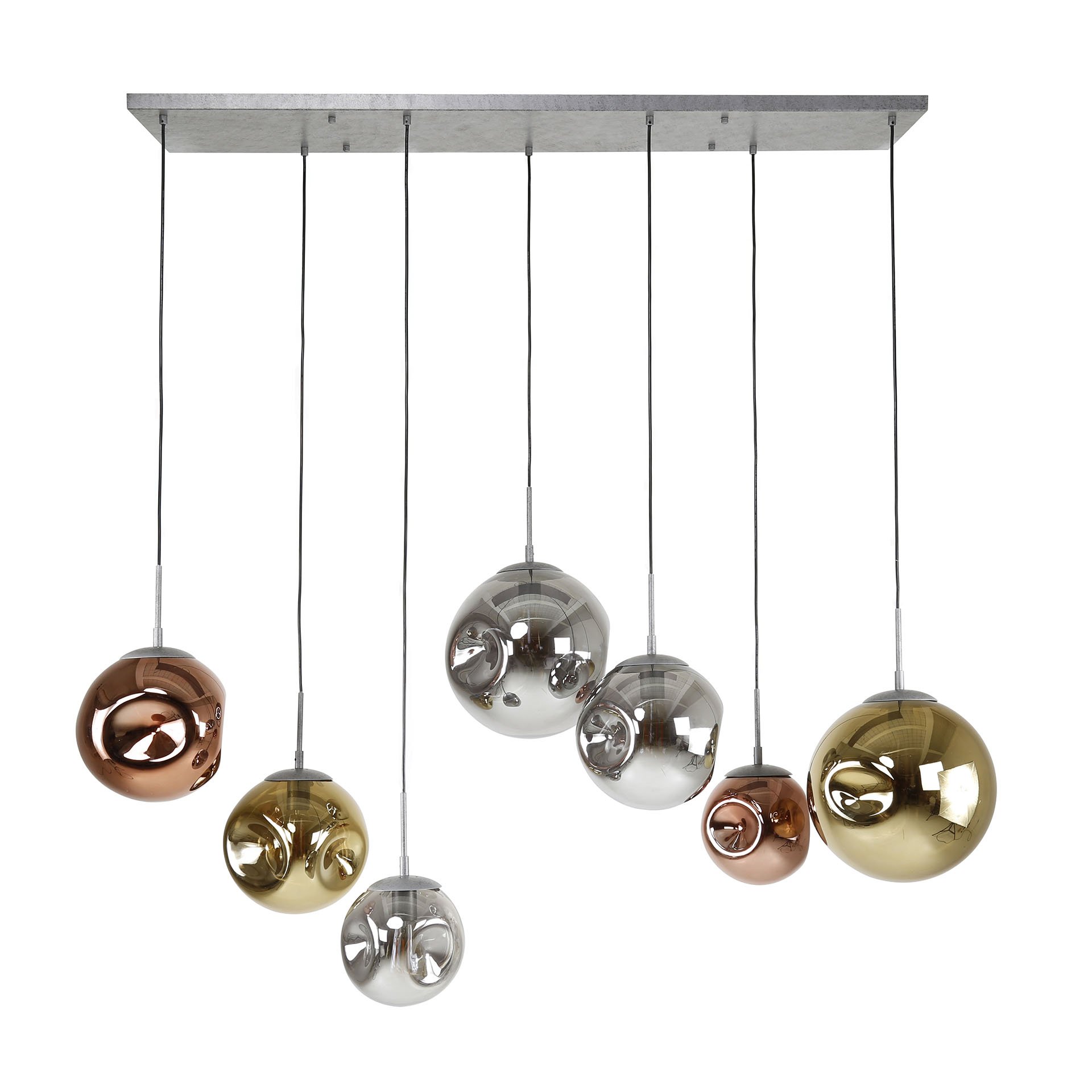 Hanglamp 4+3 stellar / Oud zilver