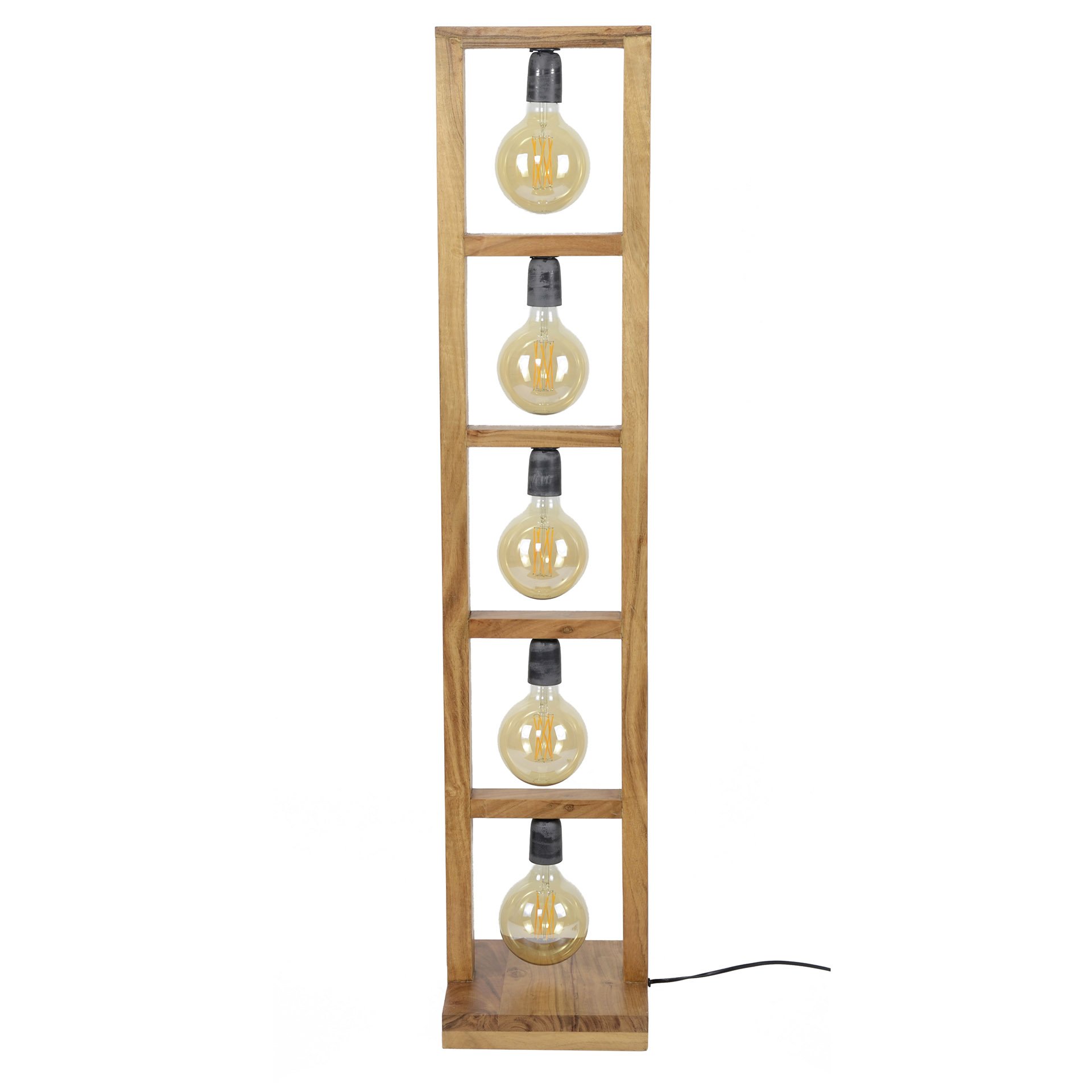 Vloerlamp 5L modulo houten frame / Massief acacia naturel