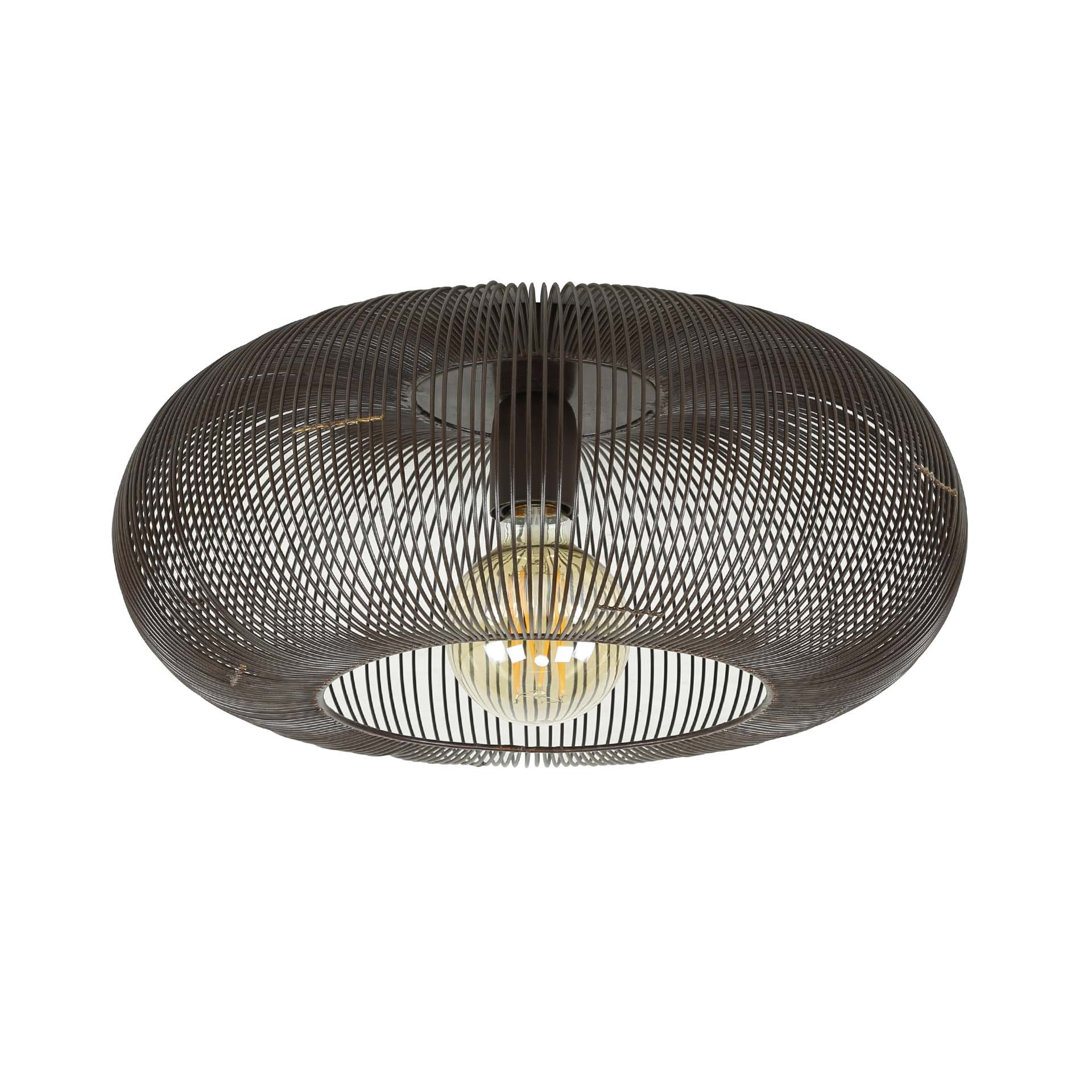 Plafondlamp Ø43 copper twist / Zwart nikkel