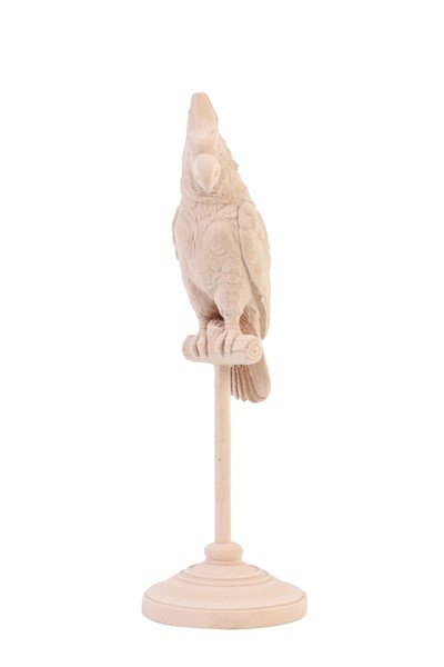 Ornament Passaro lichtroze fluweel, 9,5x29,5 cm