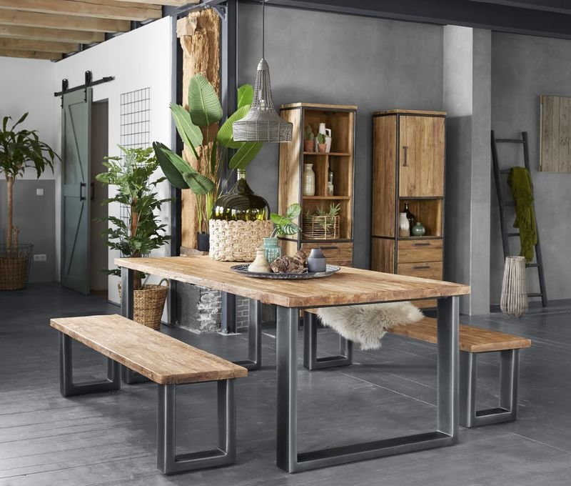 Eettafel Romaro 280 x 110 teak mix rough