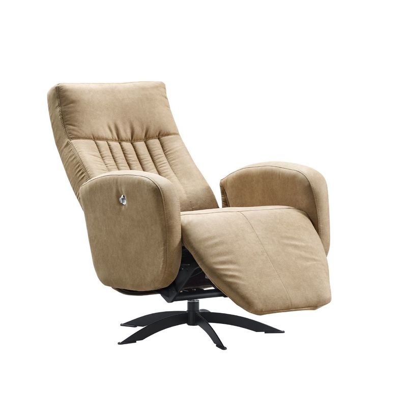 Draaifauteuil Tuenno topline veren met HR-schuim zitting handmatig verstelbaar caramel