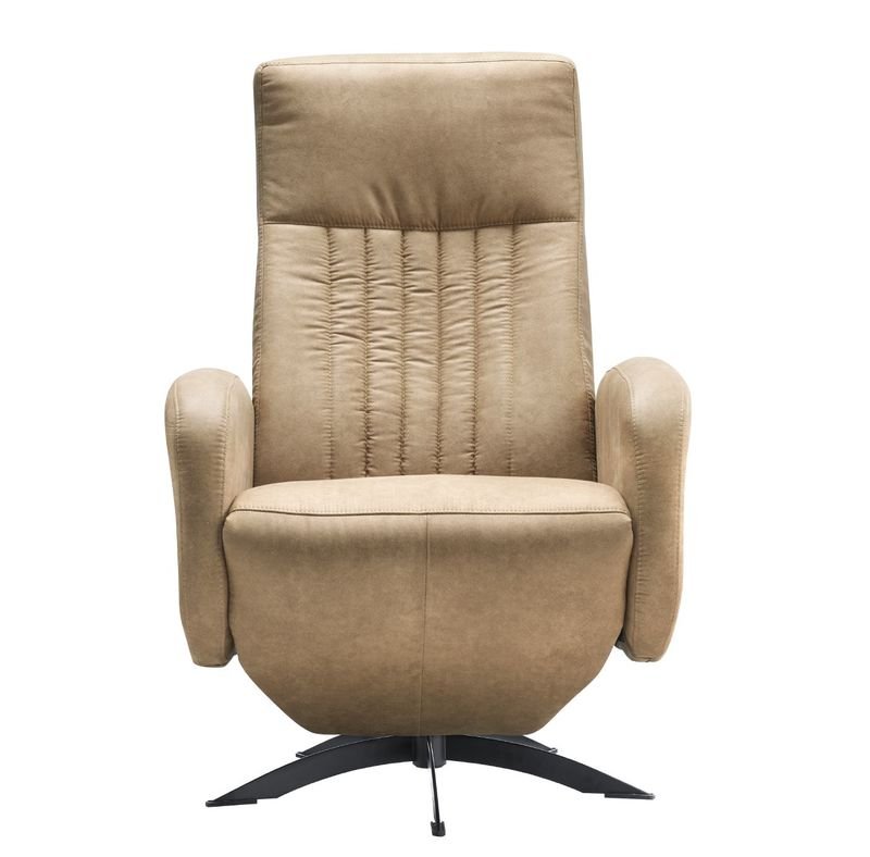 Draaifauteuil Tuenno topline veren met HR-schuim zitting handmatig verstelbaar caramel