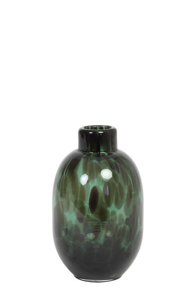 Vaas Azzano donkergroen glas, 9x15 cm