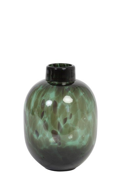 Vaas Azzano donkergroen glas, 12x18,5 cm