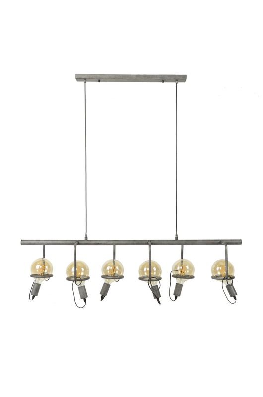 Hanglamp Tonillo oud zilver 6 lampen