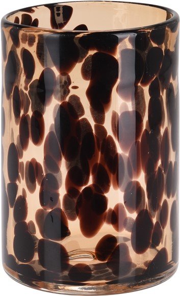 Theelichthouder Verrazano bruin glas, 10x15 cm