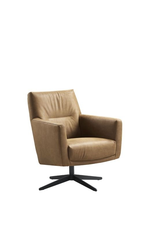 Draaifauteuil Morini pocketvering met HR-schuim zitting camel