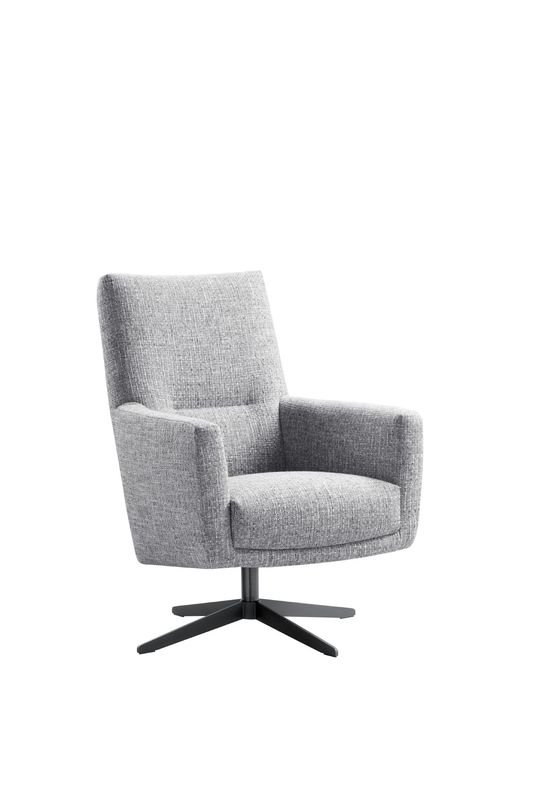 Draaifauteuil Morini pocketvering met viscoschuim zitting zinc