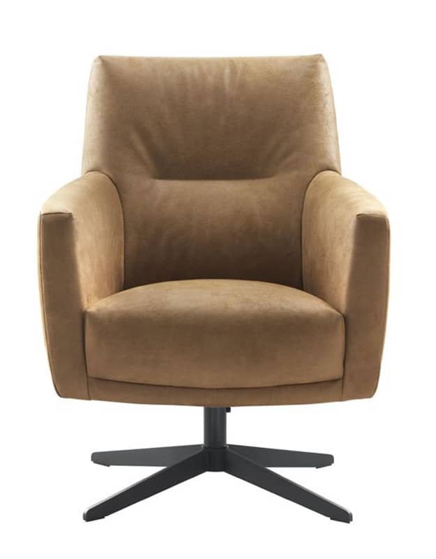 Draaifauteuil Morini pocketvering met HR-schuim zitting camel