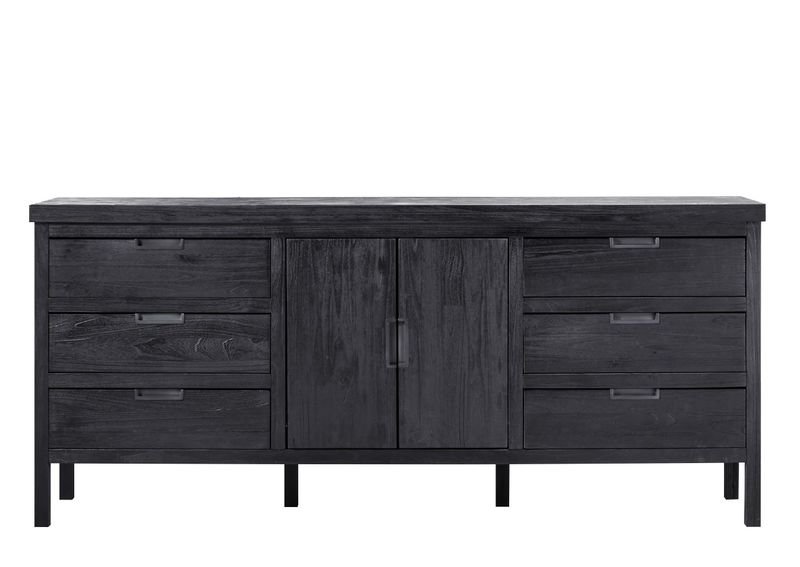 Dressoir Stretto black 90 x 204 zwart