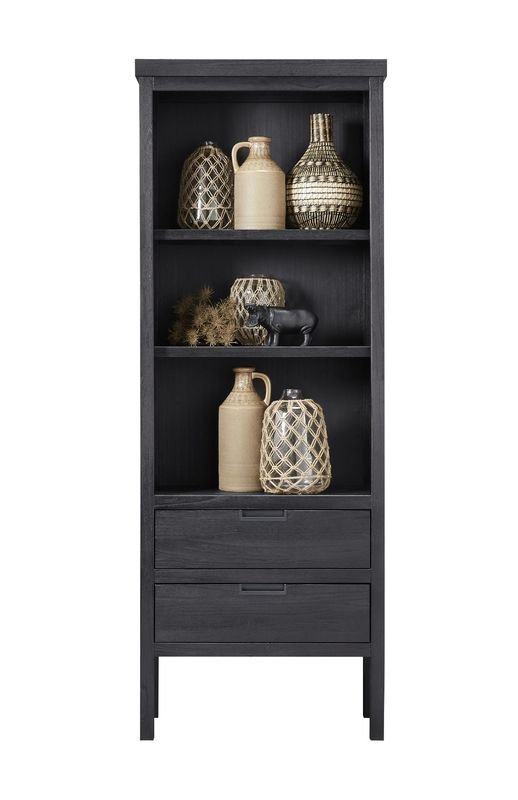 Boekenkast Stretto black 195 x 72 zwart