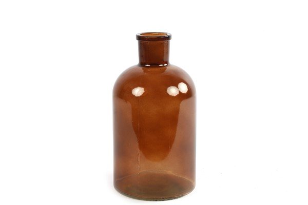 Fles Garrafa bruin glas, 14,5x27 cm