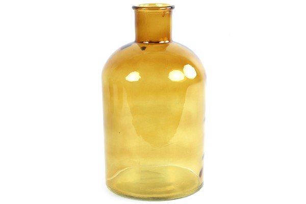 Fles Garrafa oker glas, 17x30 cm