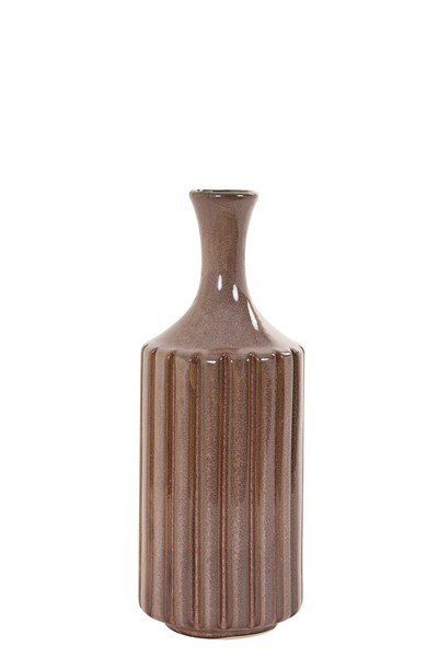 Vaas Azzano roodbruin keramiek, 13,5x35 cm