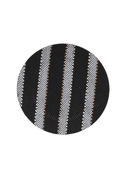 Wandornament Bracciano zwart-wit streep, 33x2 cm