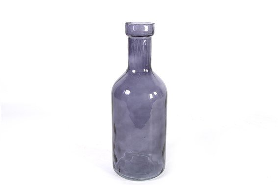 Fles Garrafa blauw glas, 14x30 cm