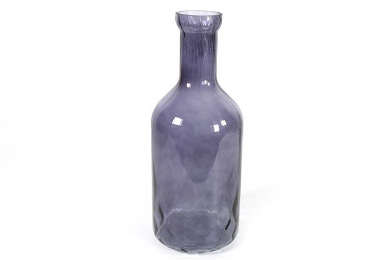 Fles Garrafa blauw glas, 17x41 cm