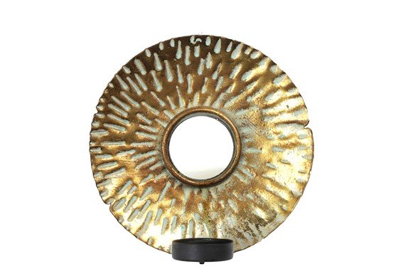 Spiegel met theelichthouder Bordena goud, 15,6x4 cm