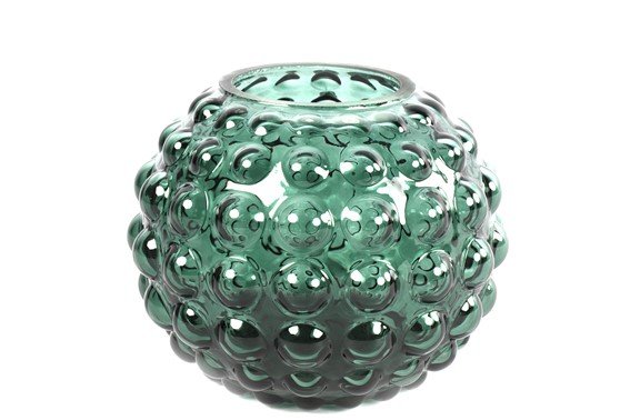 Theelichthouder Mandino groen glas, 15x12 cm