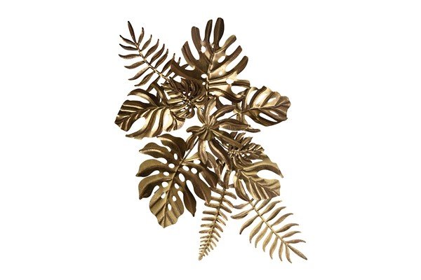 Wanddecoratie Cantiello goud metaal, 100,5x10x61 cm
