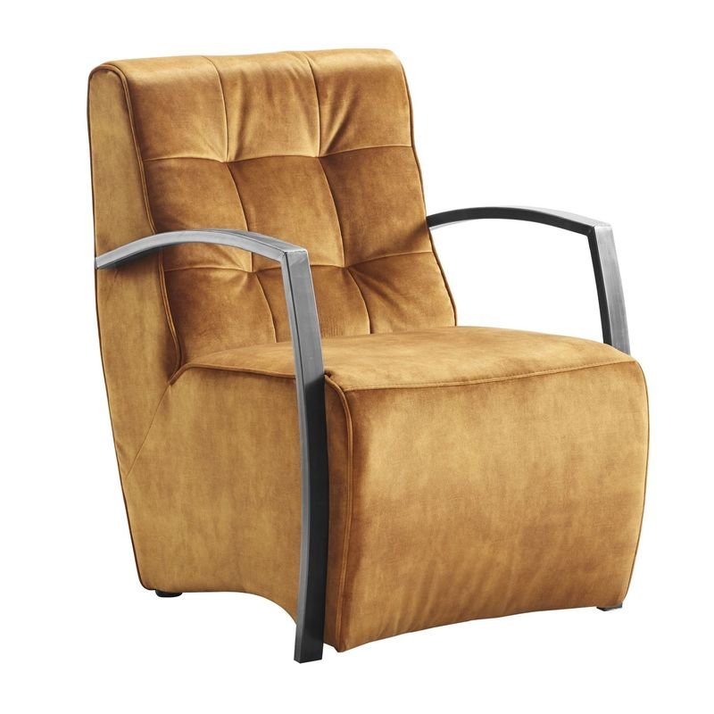 Fauteuil Metal HR-schuim/viscoschuim zitting cognac