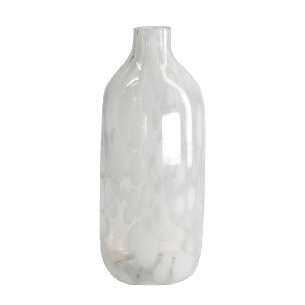 Vaas Berbenno transparant/wit glas, 11x24 cm