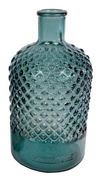 Vaas Calliani turquoise glas, 12x22 cm
