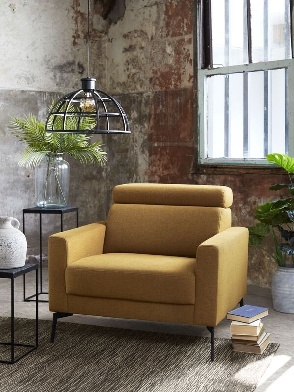 Fauteuil Tusari HR-schuim zitting mustard