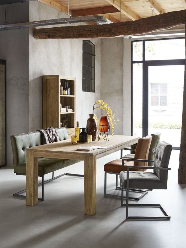 Eettafel Travi 220 x 100 teak black wash