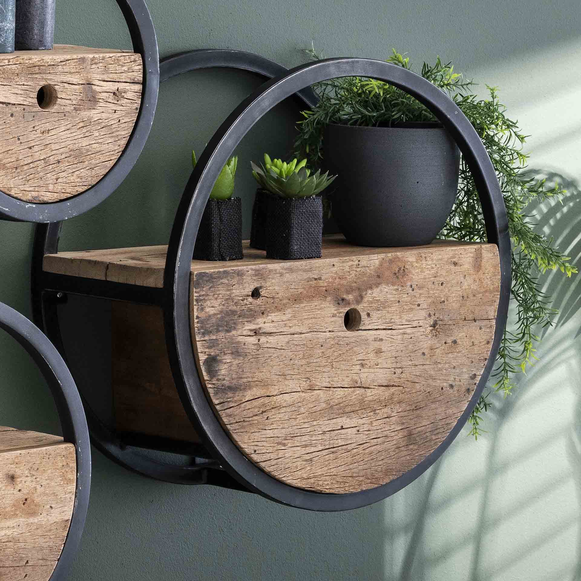 Wandschap circular Ø50 robuust hardhout