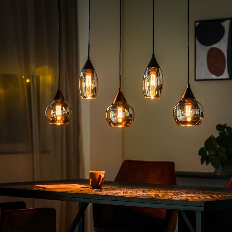 Hanglamp Lungo smoke glas, 120x17,8x120 cm
