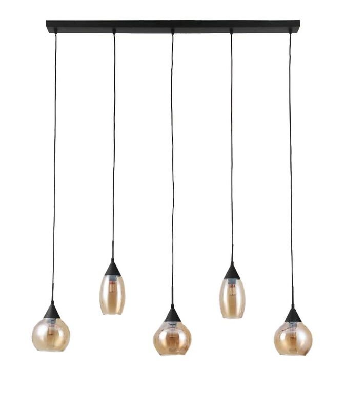 Hanglamp Lungo amber glas, 120x17,8x120 cm