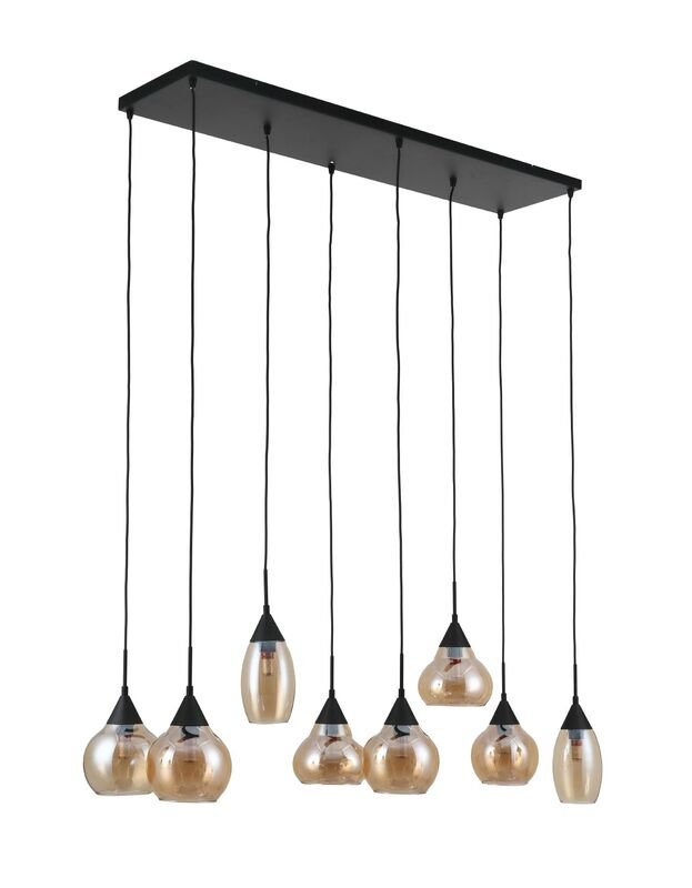 Hanglamp Lungo amber glas, 30x120 cm