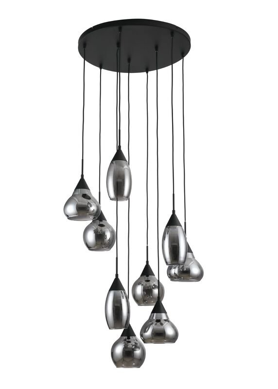 Hanglamp Lungo smoke glas, 60x130 cm