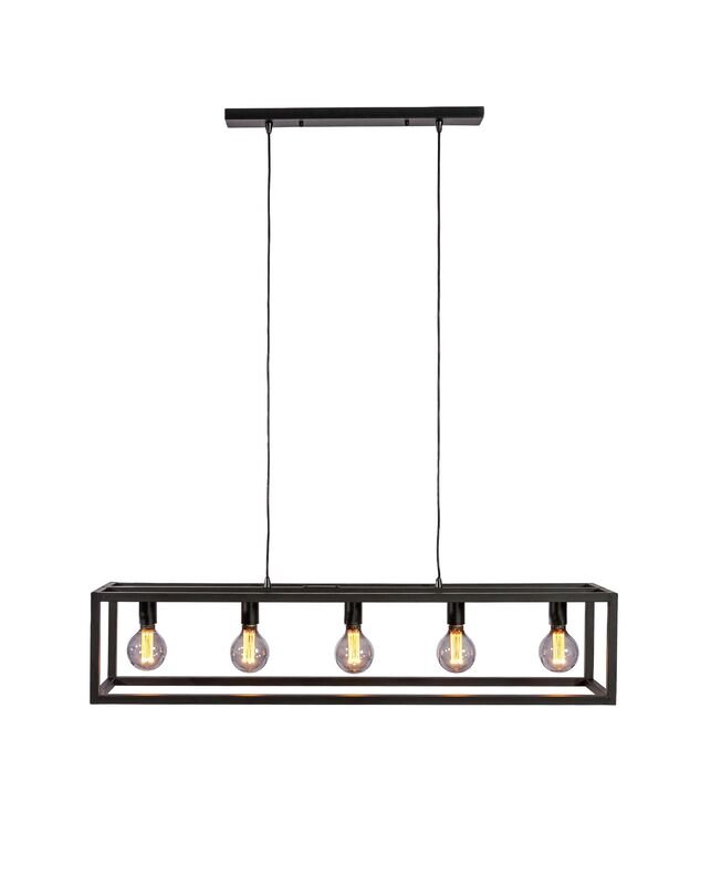 Hanglamp Tiamo zwart staal, 120x25x160 cm