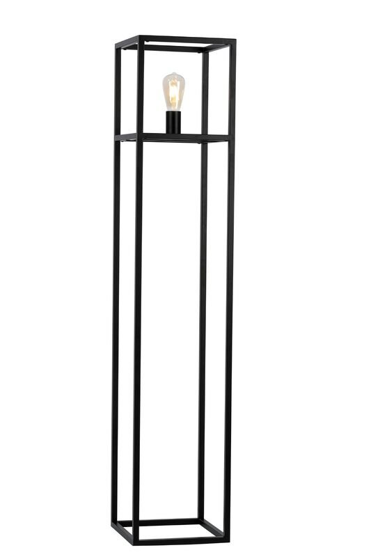 Vloerlamp Tiamo zwart staal, 28x28x140 cm