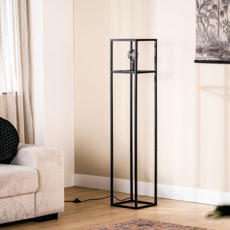 Vloerlamp Tiamo zwart staal, 28x28x140 cm