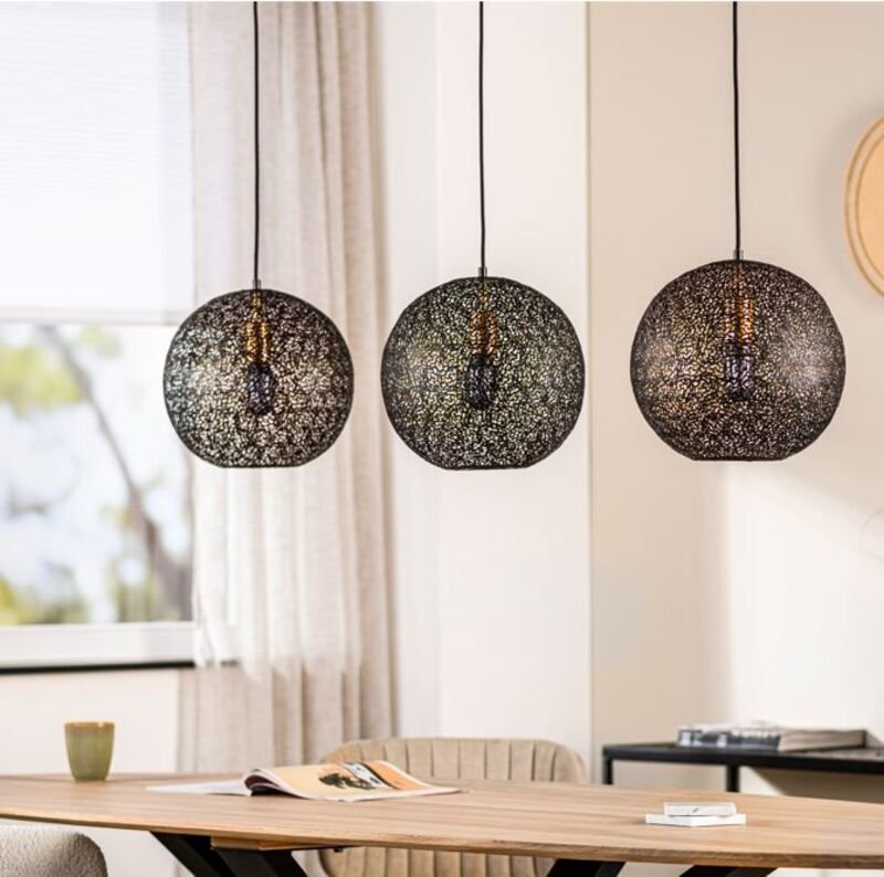 Hanglamp Tossica zwart staal, 120x30x120 cm