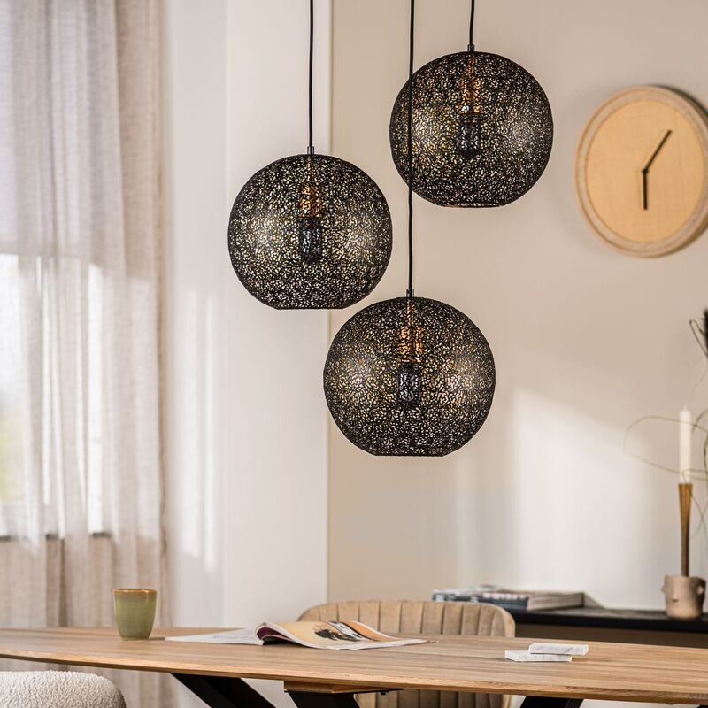 Hanglamp Tossica zwart staal, 40x30x130 cm